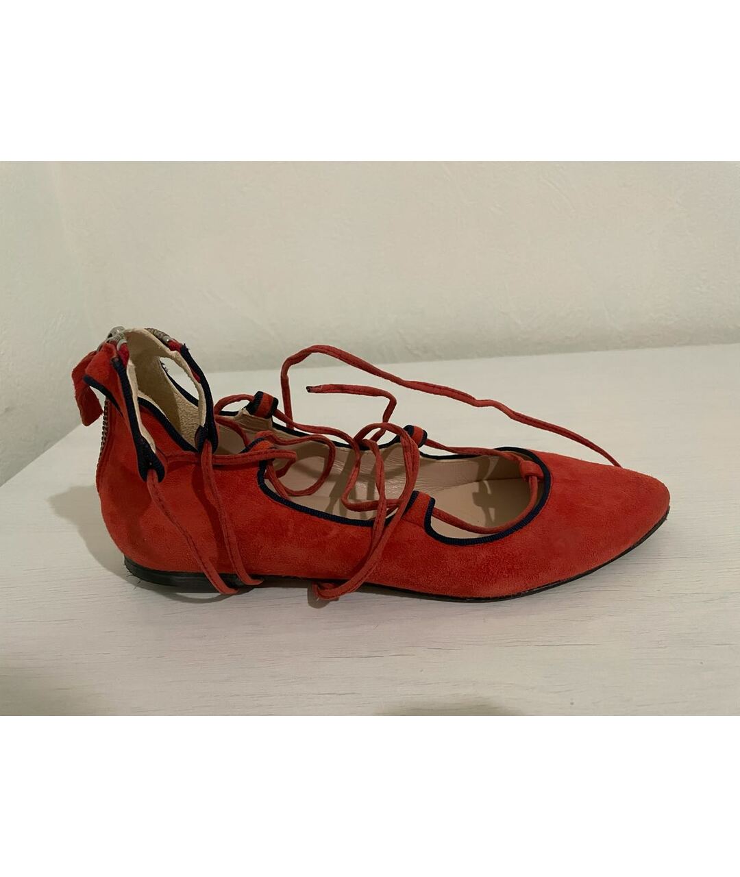 MAX MARA Красные замшевые туфли, фото 5
