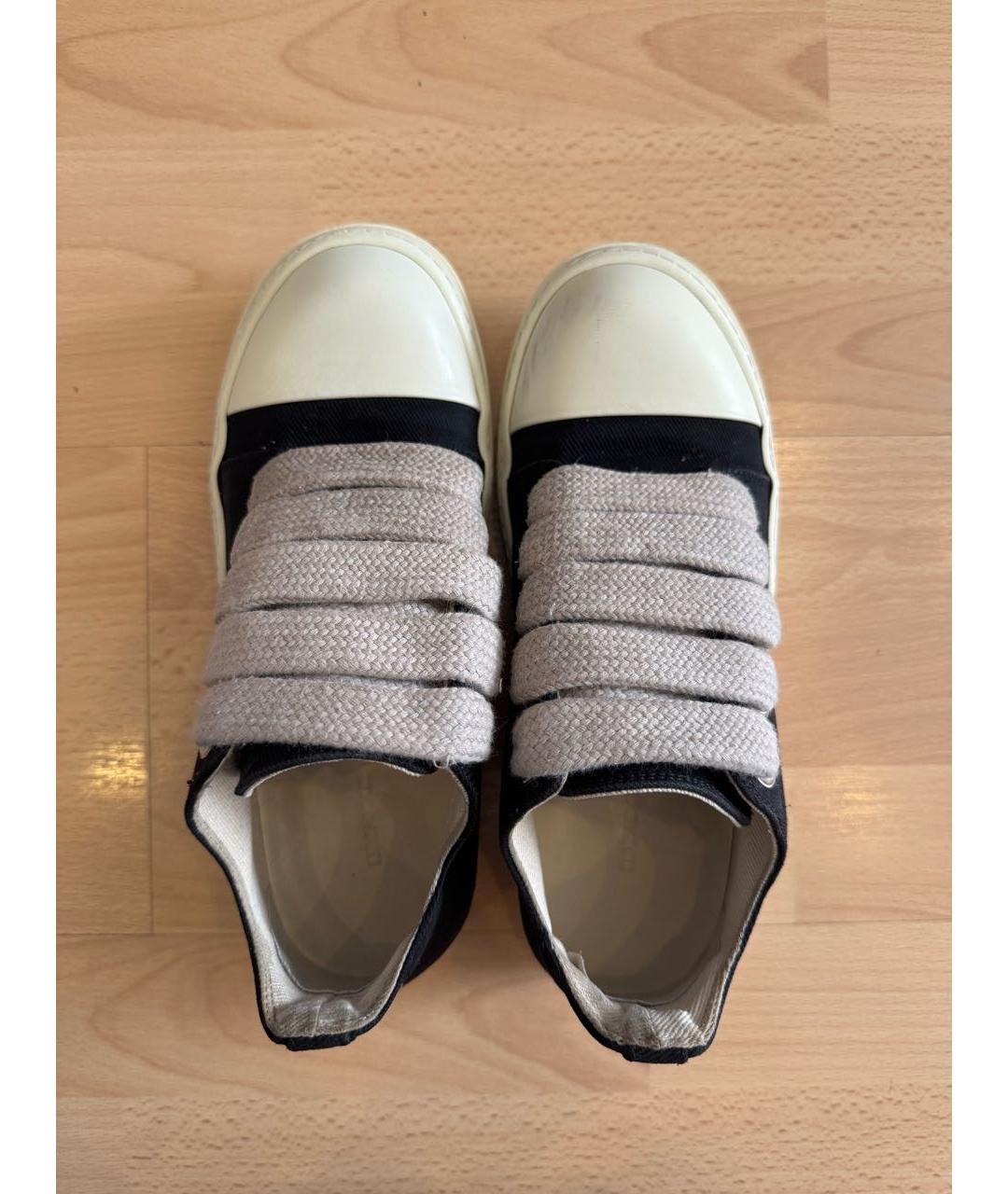 RICK OWENS DRKSHDW Черные текстильные кеды, фото 3