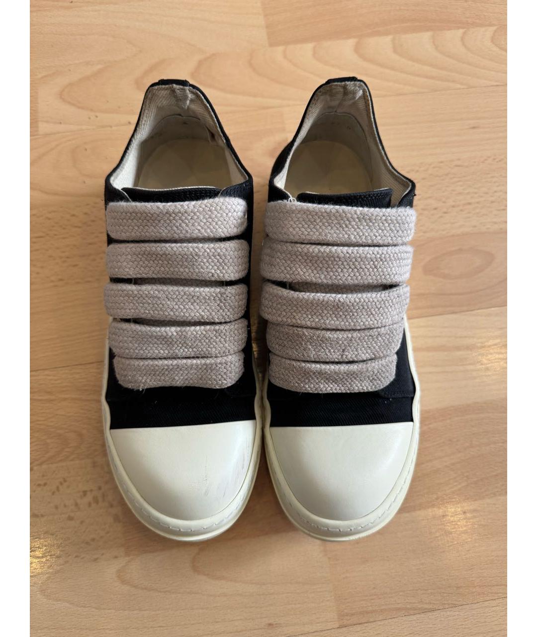 RICK OWENS DRKSHDW Черные текстильные кеды, фото 2