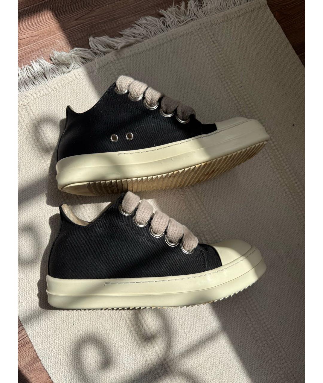 RICK OWENS DRKSHDW Черные текстильные кеды, фото 5