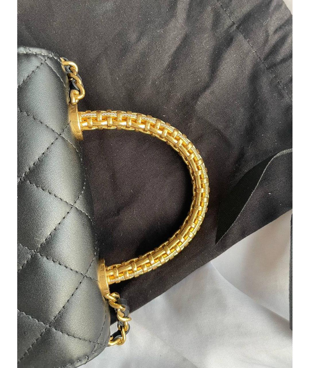 CHANEL Черная кожаная сумка с короткими ручками, фото 7
