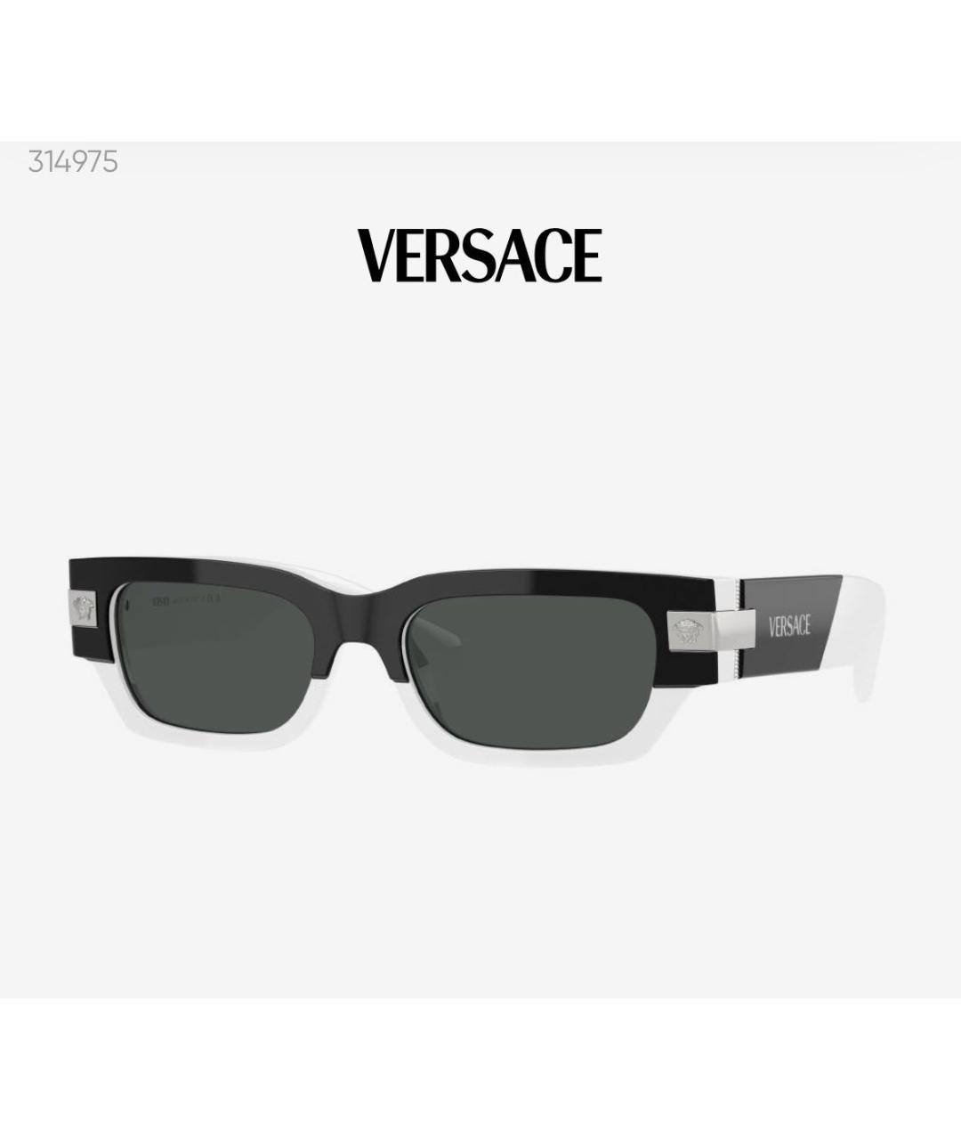 VERSACE Черные пластиковые солнцезащитные очки, фото 3