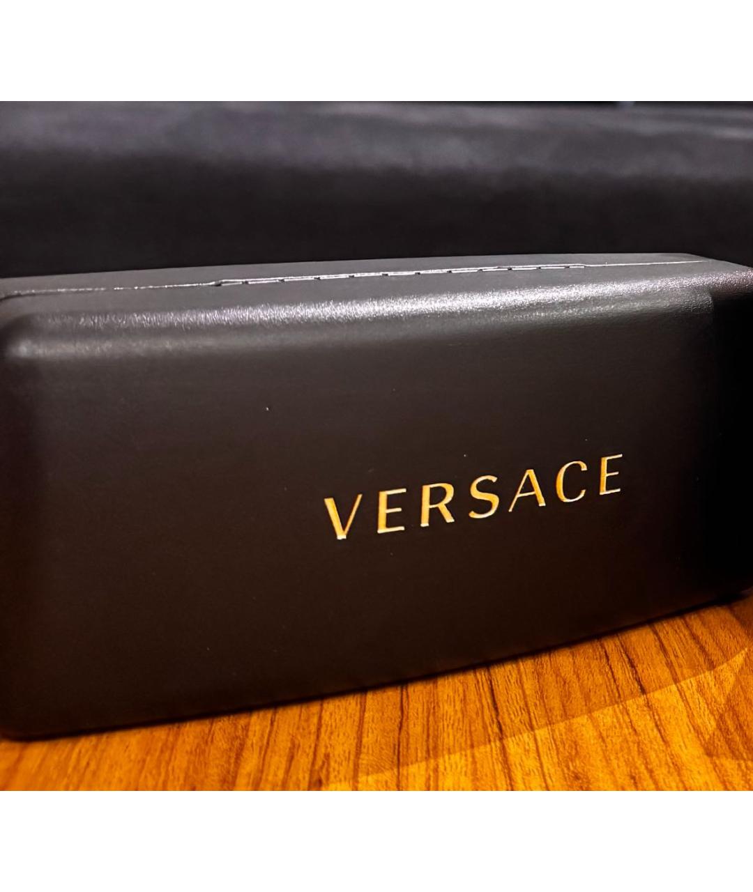 VERSACE Черные пластиковые солнцезащитные очки, фото 4