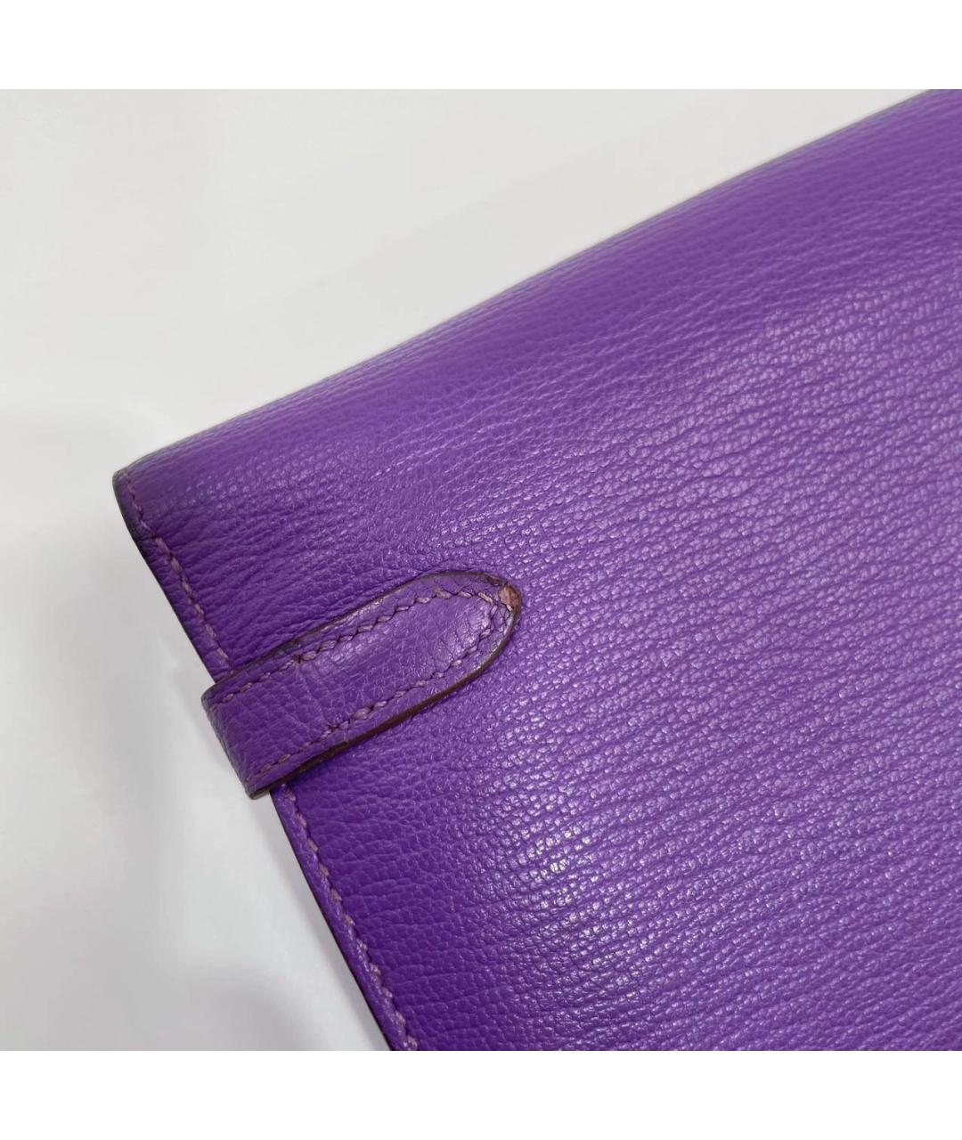 HERMES Фиолетовый кожаный кошелек, фото 8