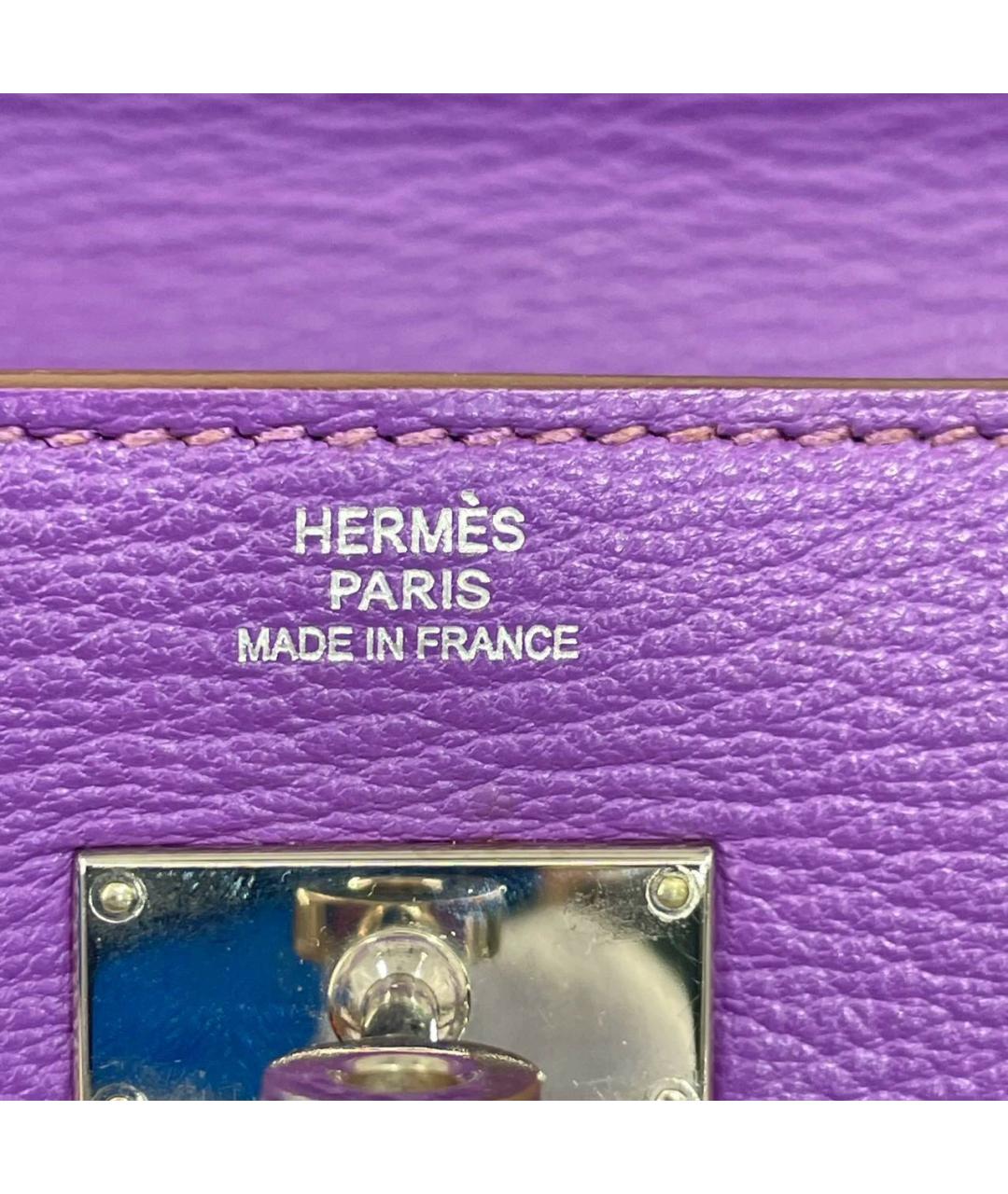 HERMES Фиолетовый кожаный кошелек, фото 4