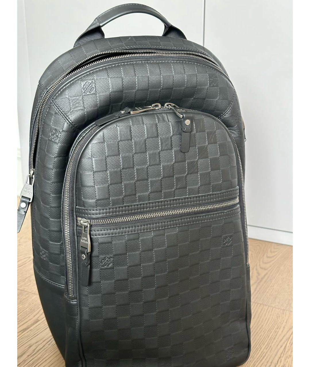 LOUIS VUITTON Черный кожаный рюкзак, фото 2