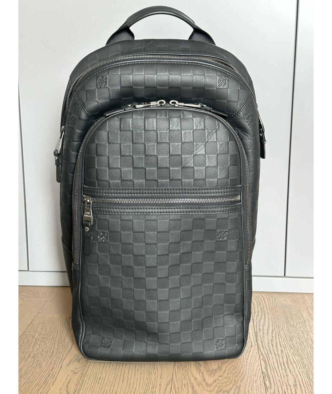 LOUIS VUITTON Черный кожаный рюкзак, фото 6