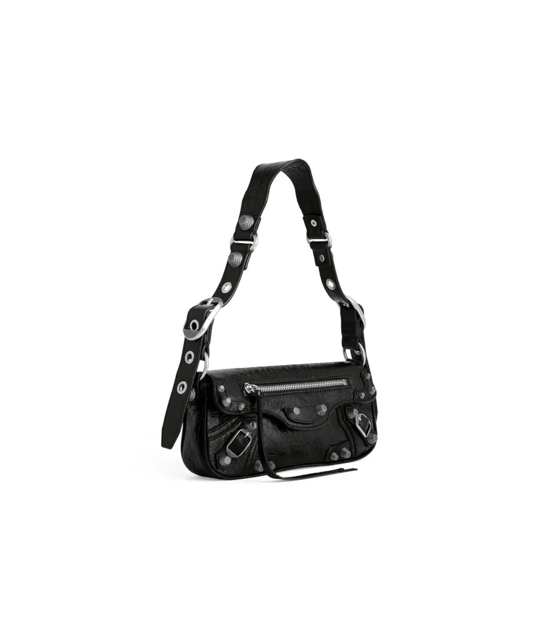 BALENCIAGA Черная кожаная сумка через плечо, фото 3