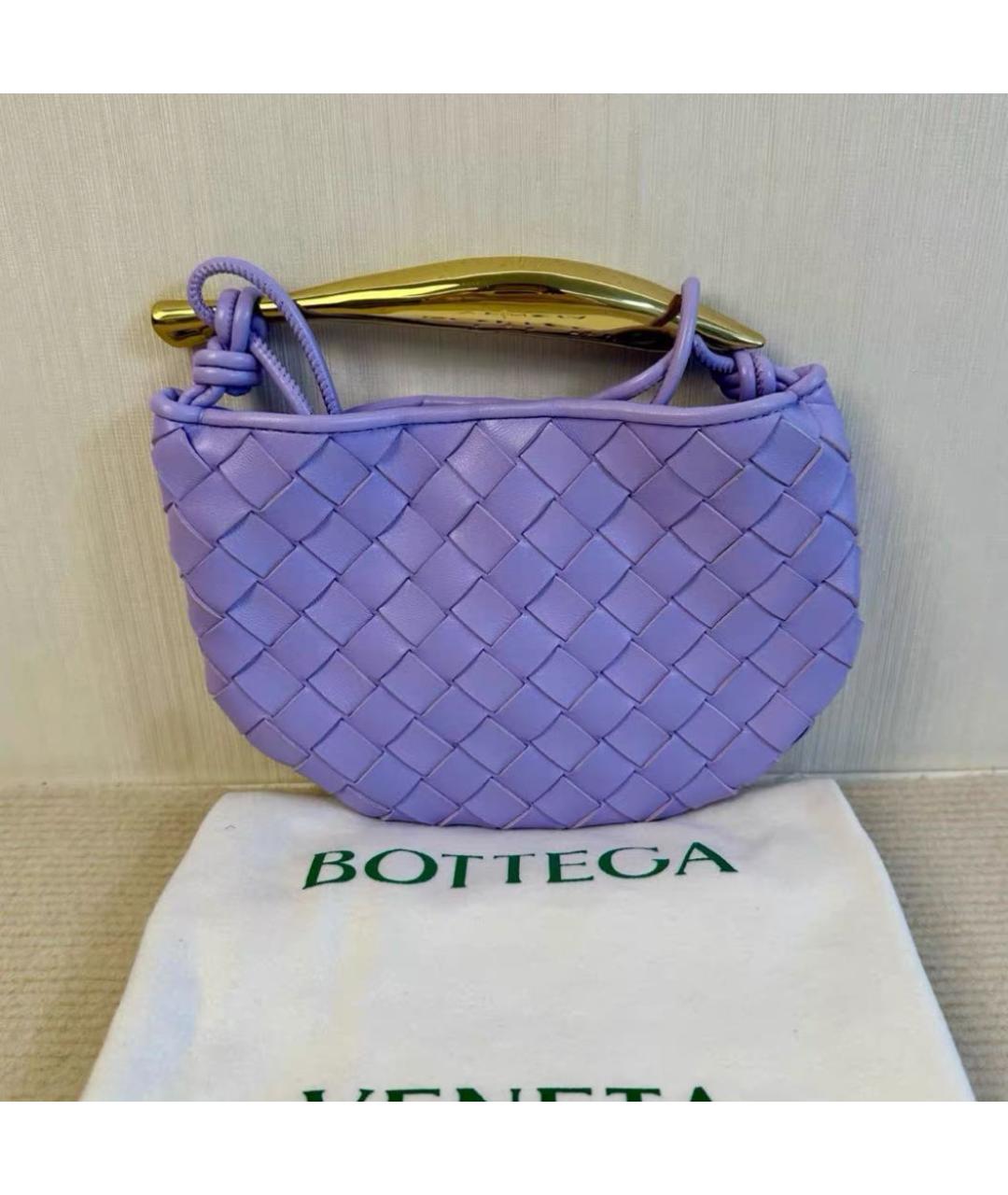 BOTTEGA VENETA Фиолетовая кожаная сумка через плечо, фото 2