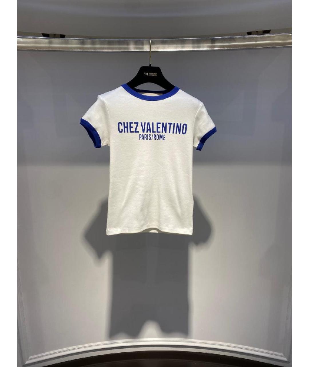 VALENTINO Белая хлопковая футболка, фото 2