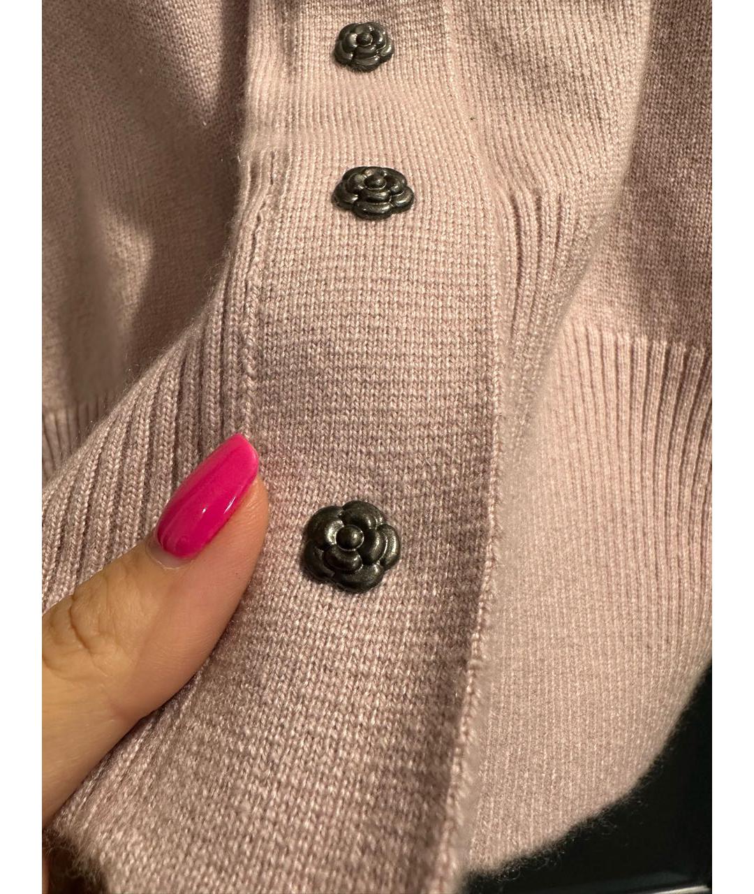 CHANEL Розовый кашемировый кардиган, фото 4