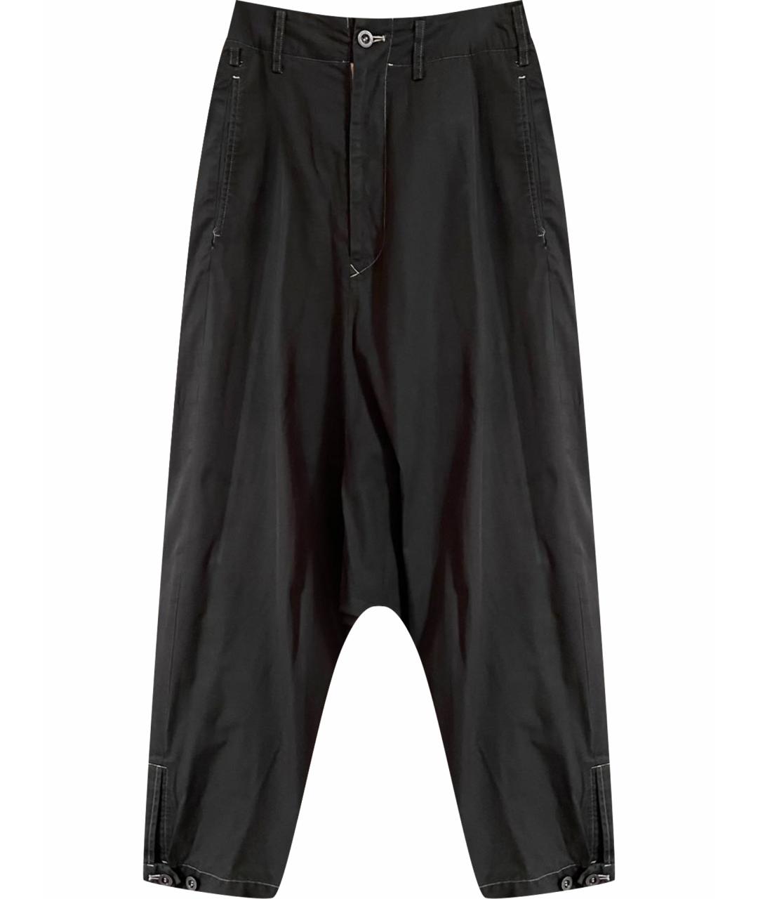 YOHJI YAMAMOTO Антрацитовые хлопковые брюки широкие, фото 1