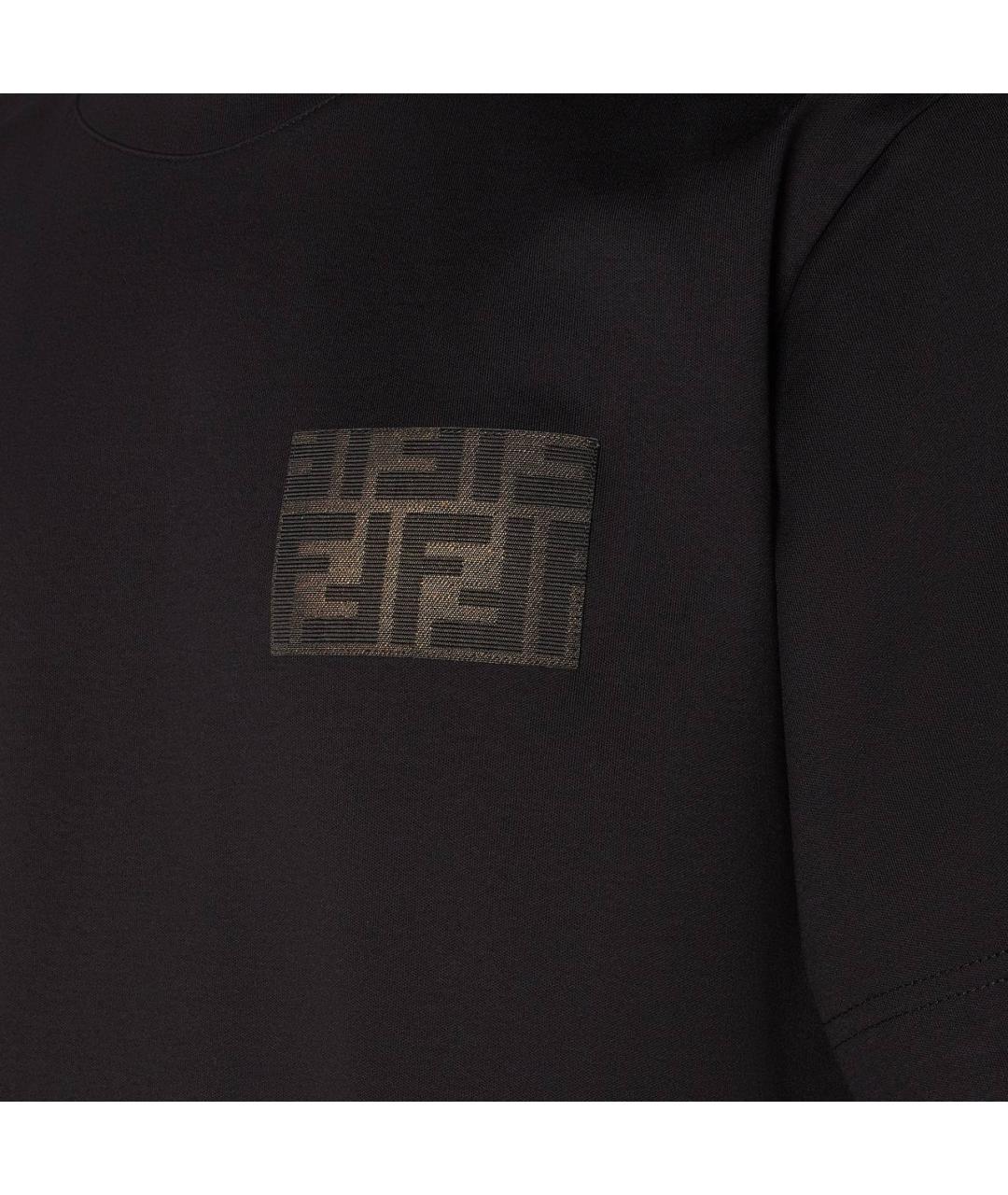 FENDI Черная хлопковая футболка, фото 3