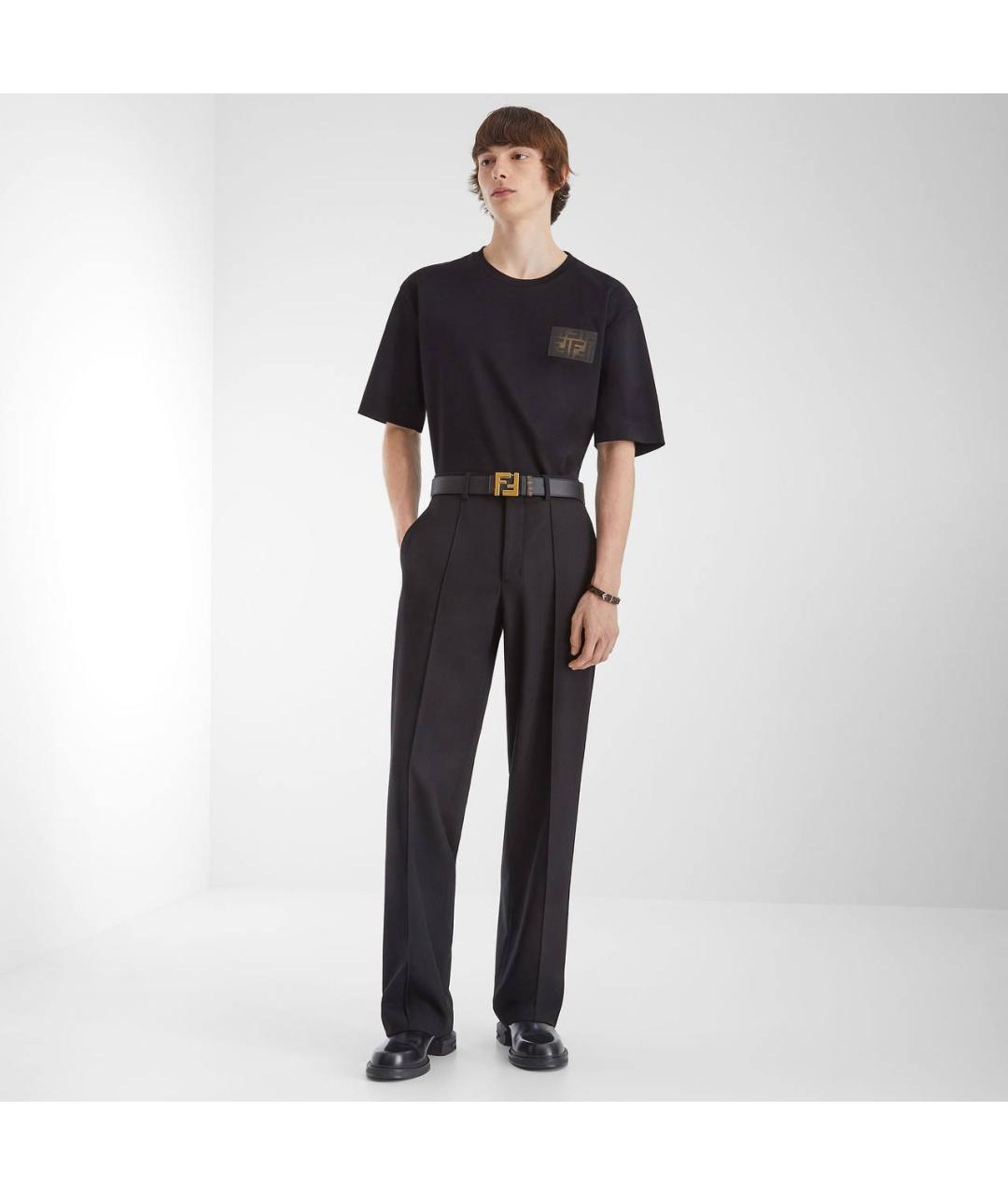 FENDI Черная хлопковая футболка, фото 4