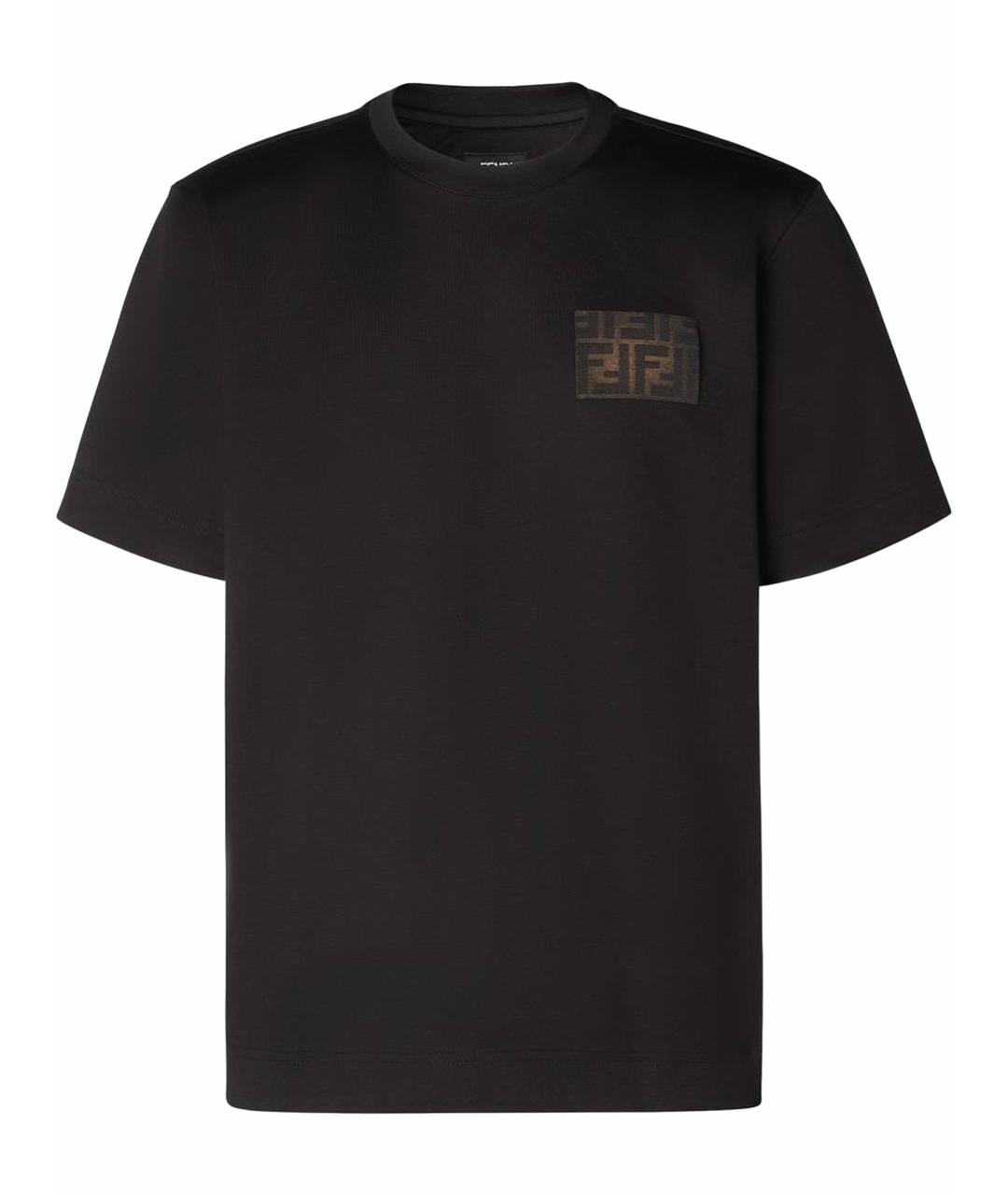 FENDI Черная хлопковая футболка, фото 1