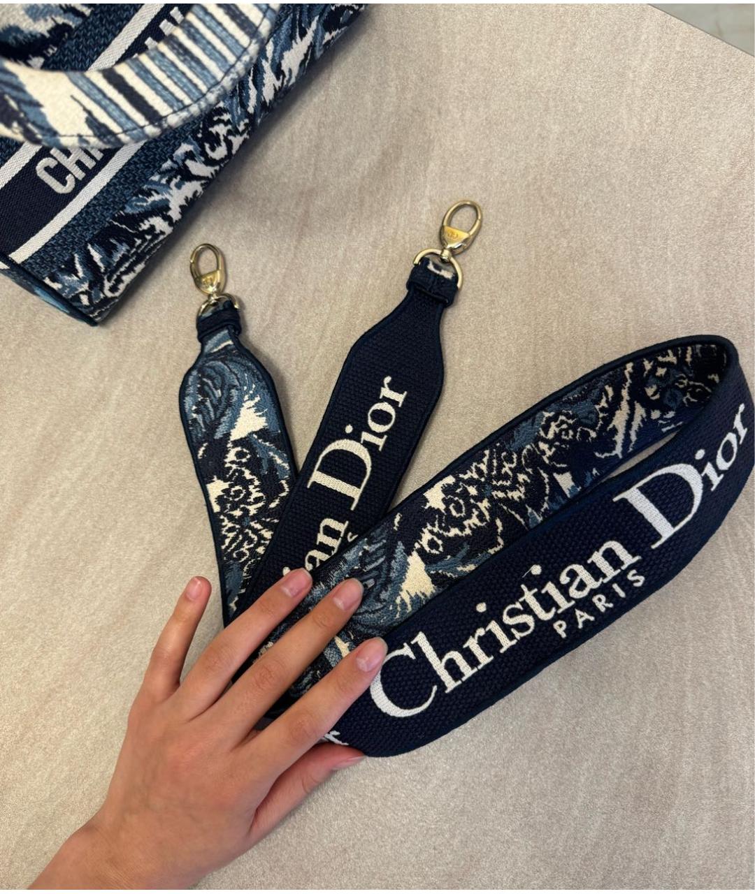 CHRISTIAN DIOR Темно-синяя сумка тоут, фото 7