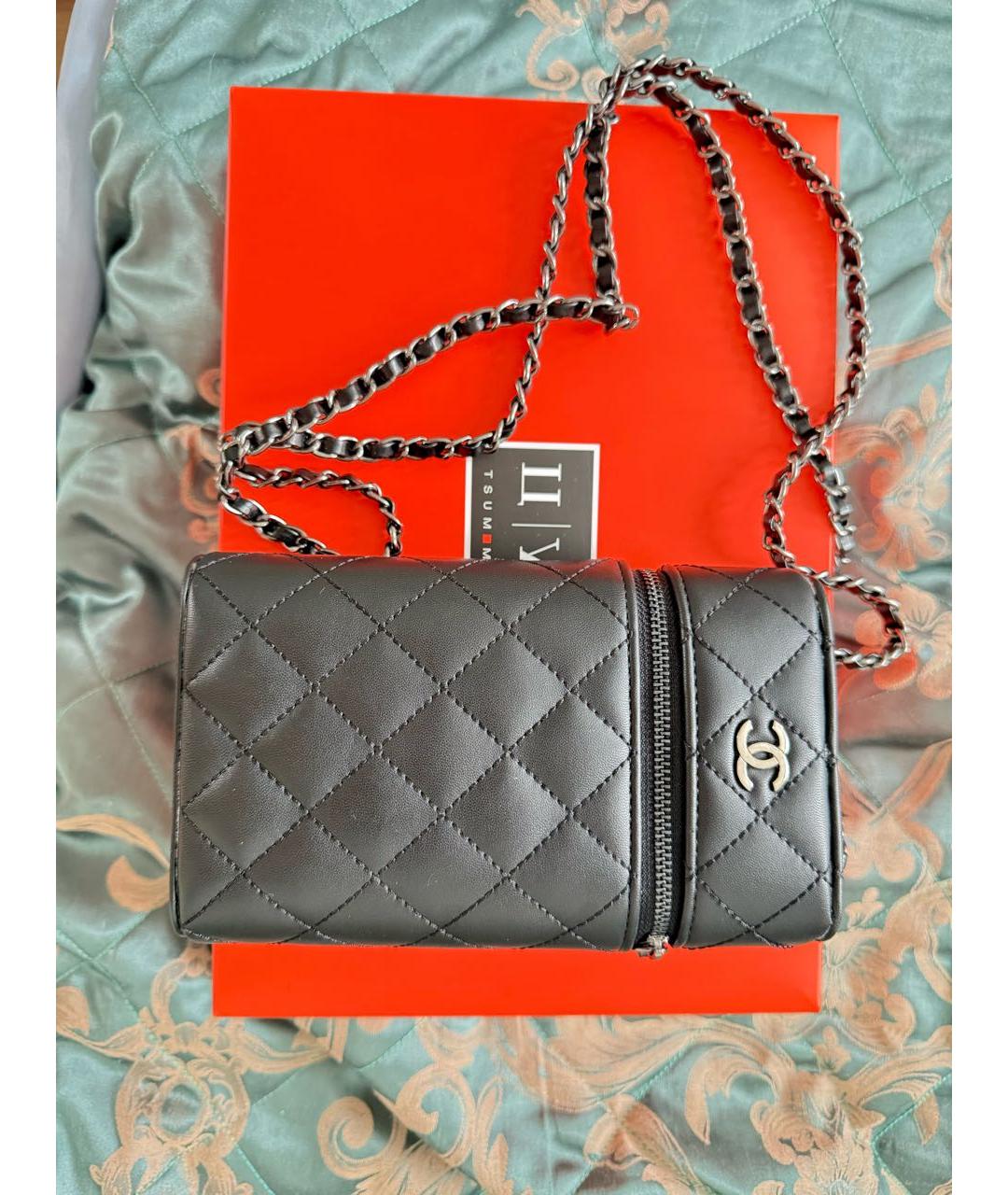 CHANEL Черная кожаная сумка через плечо, фото 3
