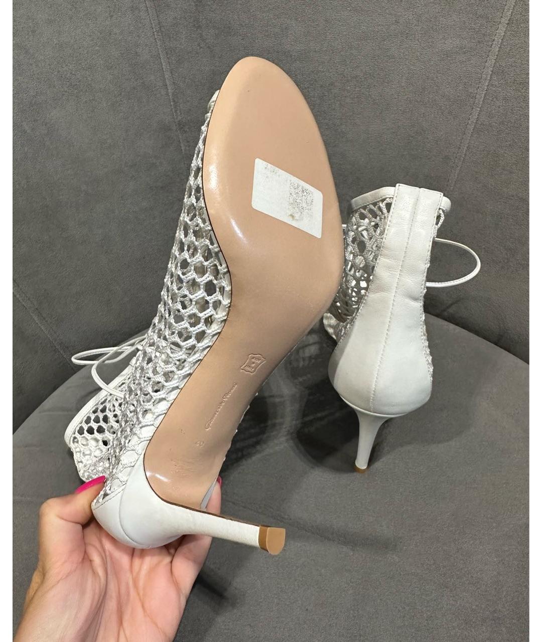 GIANVITO ROSSI Белые кожаные босоножки, фото 5