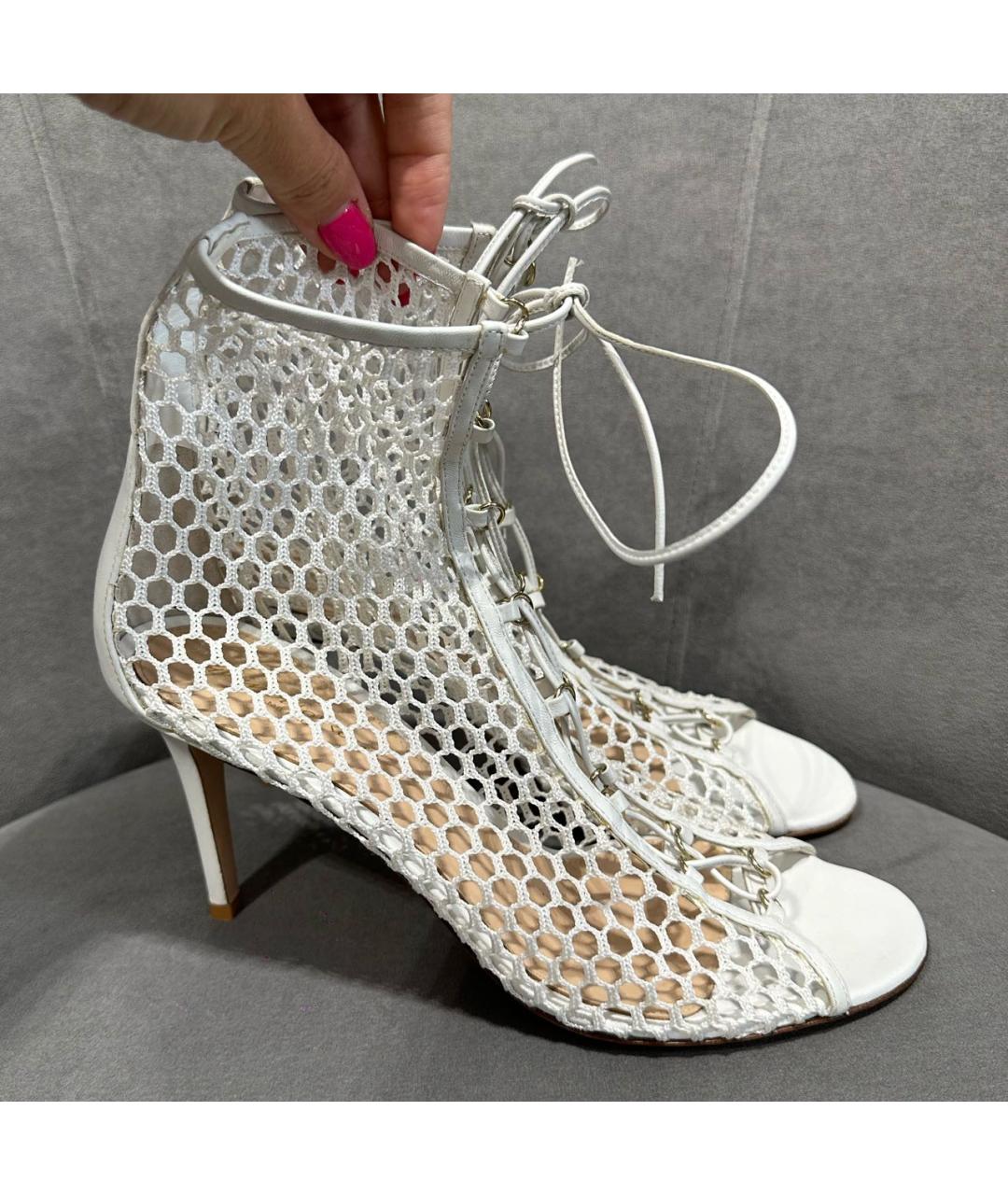 GIANVITO ROSSI Белые кожаные босоножки, фото 6
