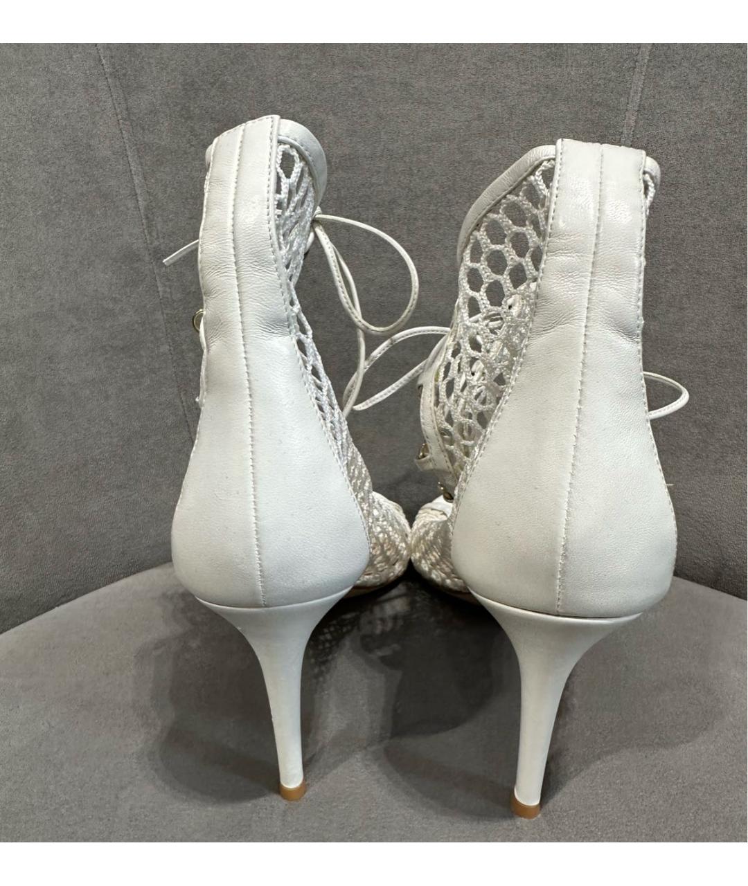 GIANVITO ROSSI Белые кожаные босоножки, фото 4