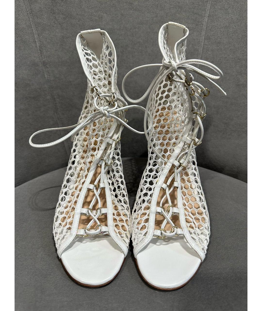 GIANVITO ROSSI Белые кожаные босоножки, фото 2