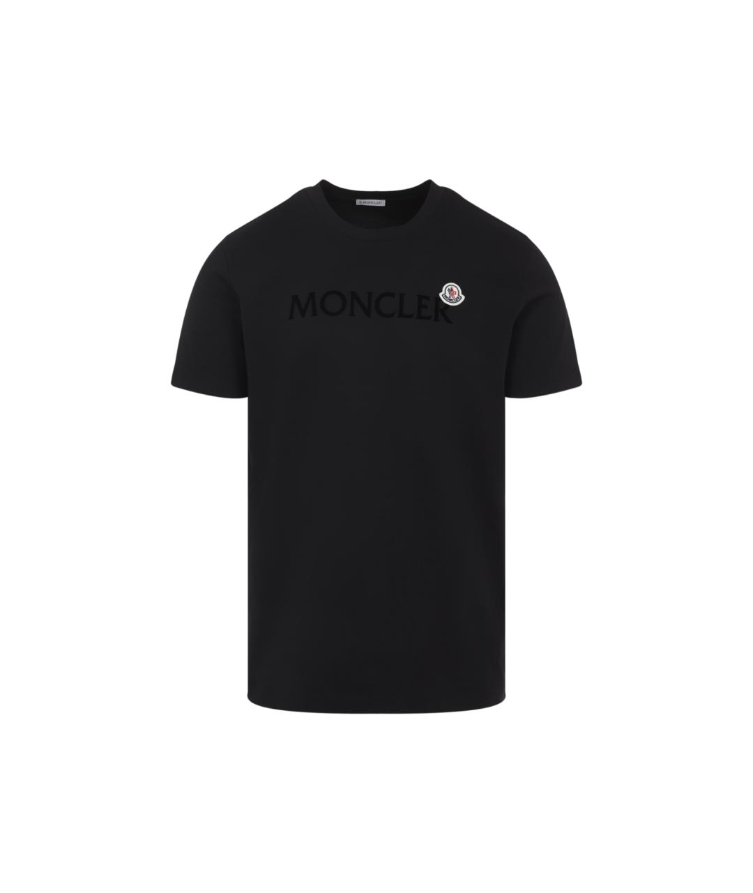 MONCLER Черная хлопковая футболка, фото 1