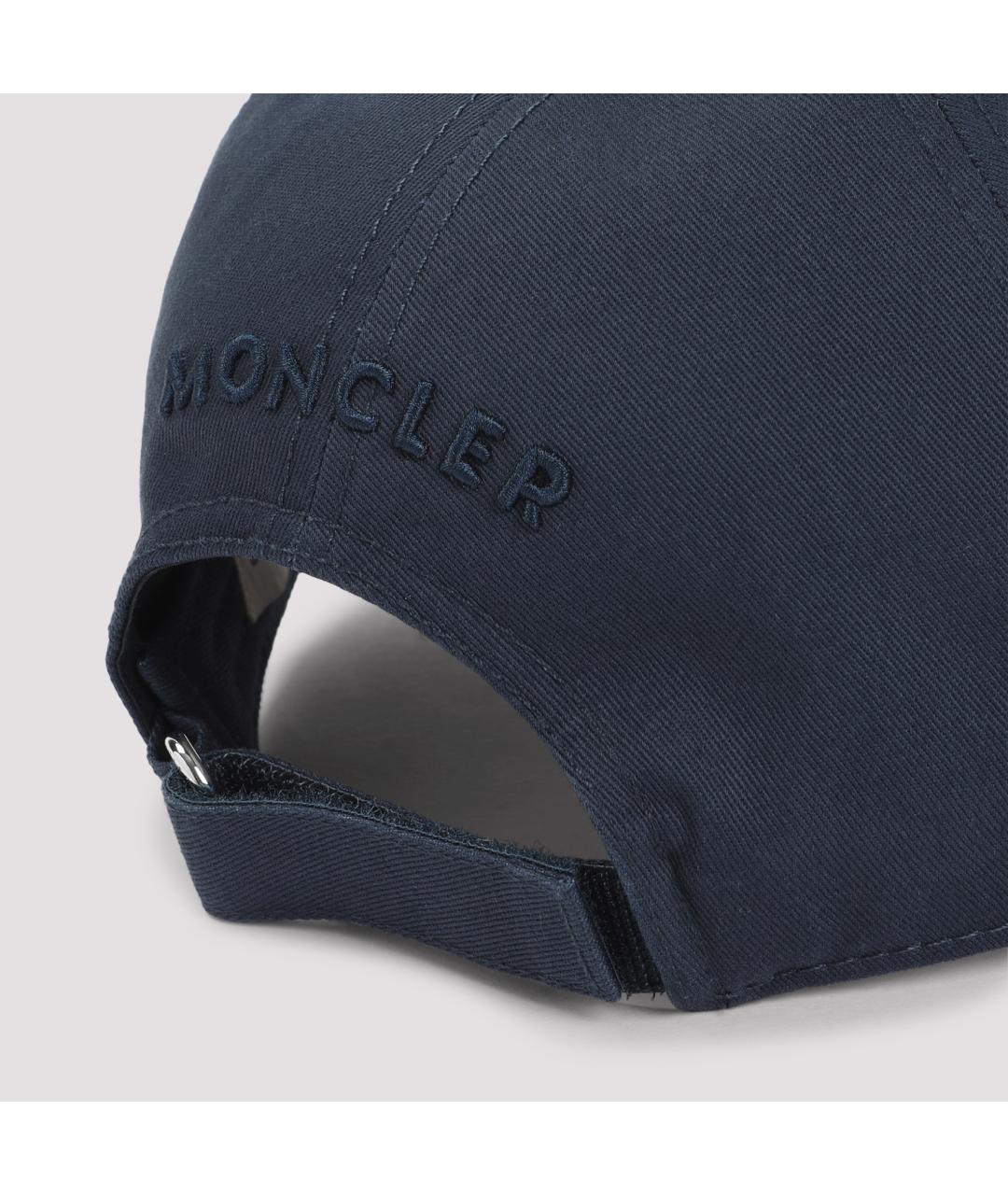 MONCLER Темно-синяя хлопковая кепка/бейсболка, фото 2