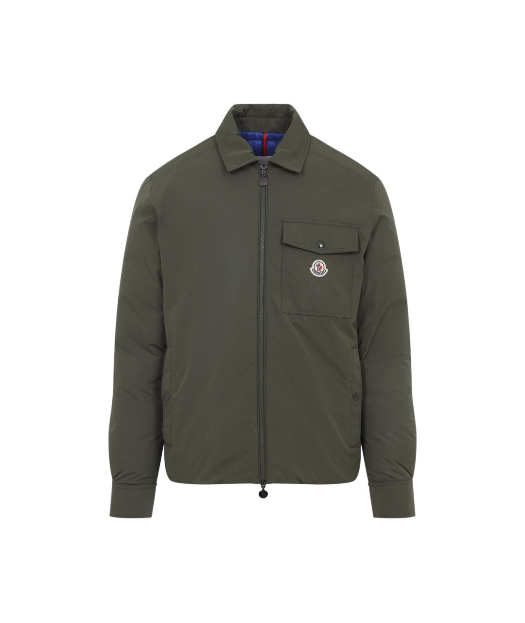 MONCLER Зеленая полиэстеровая куртка, фото 1