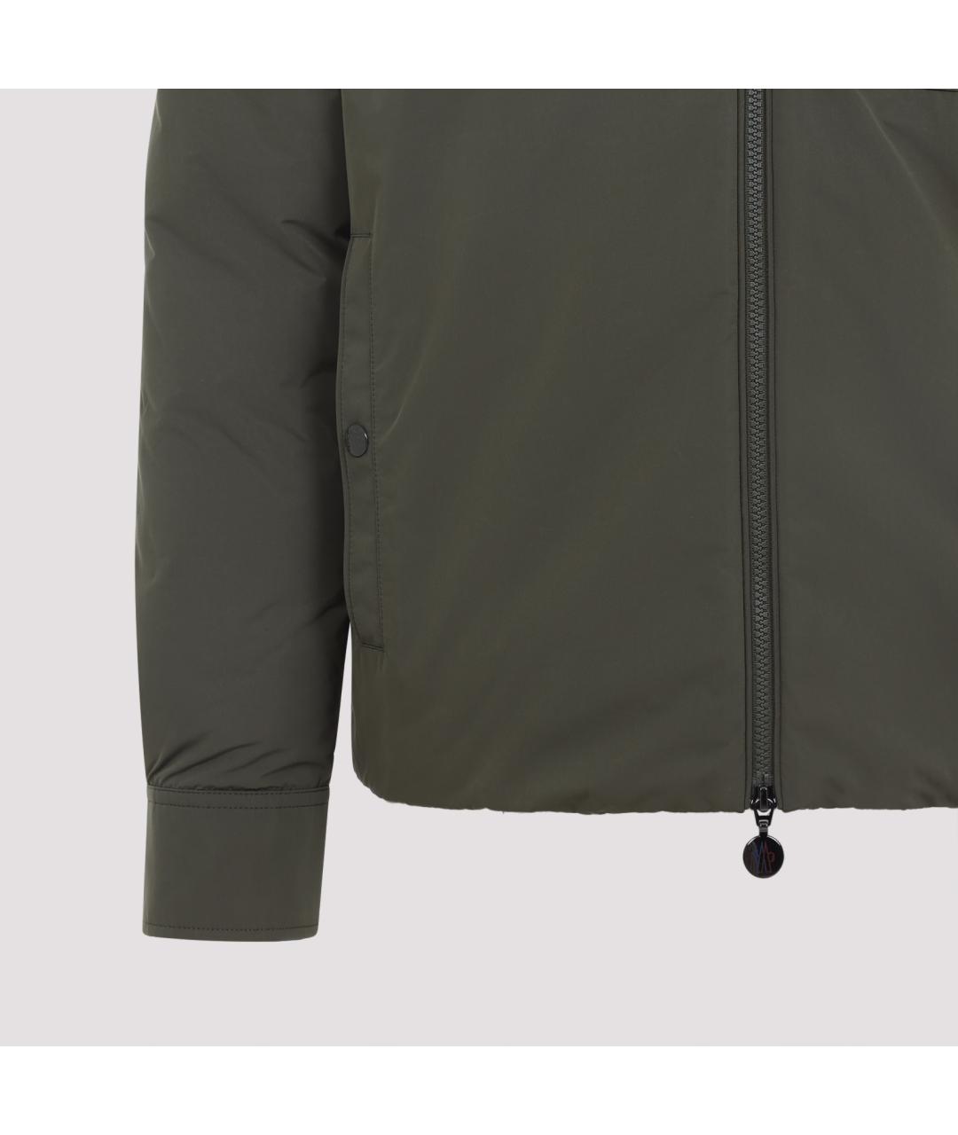 MONCLER Зеленая полиэстеровая куртка, фото 3