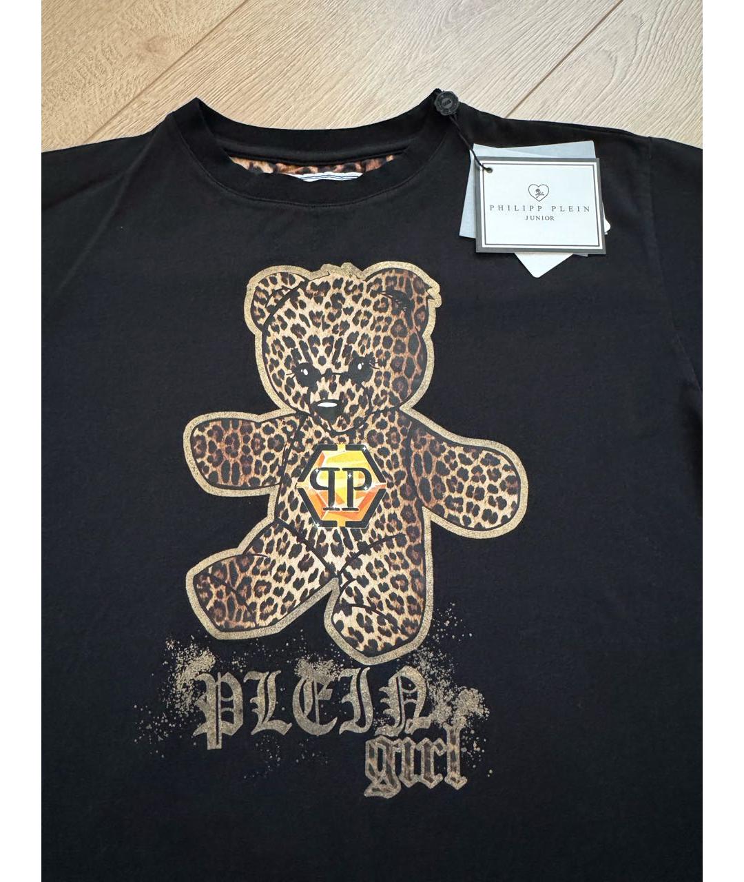 PHILIPP PLEIN JUNIOR Черный хлопковый детская футболка / топ, фото 2