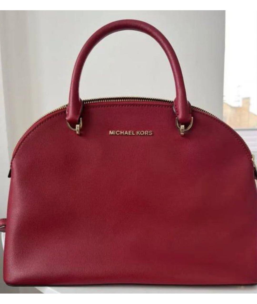 MICHAEL KORS Красная кожаная сумка с короткими ручками, фото 3