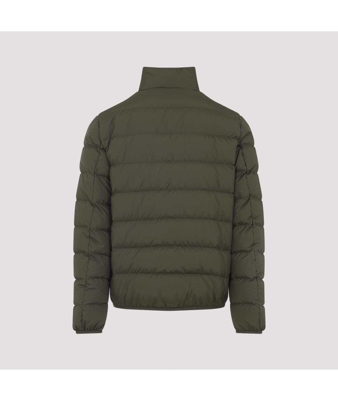 MONCLER Зеленый полиэстеровый пуховик, фото 2