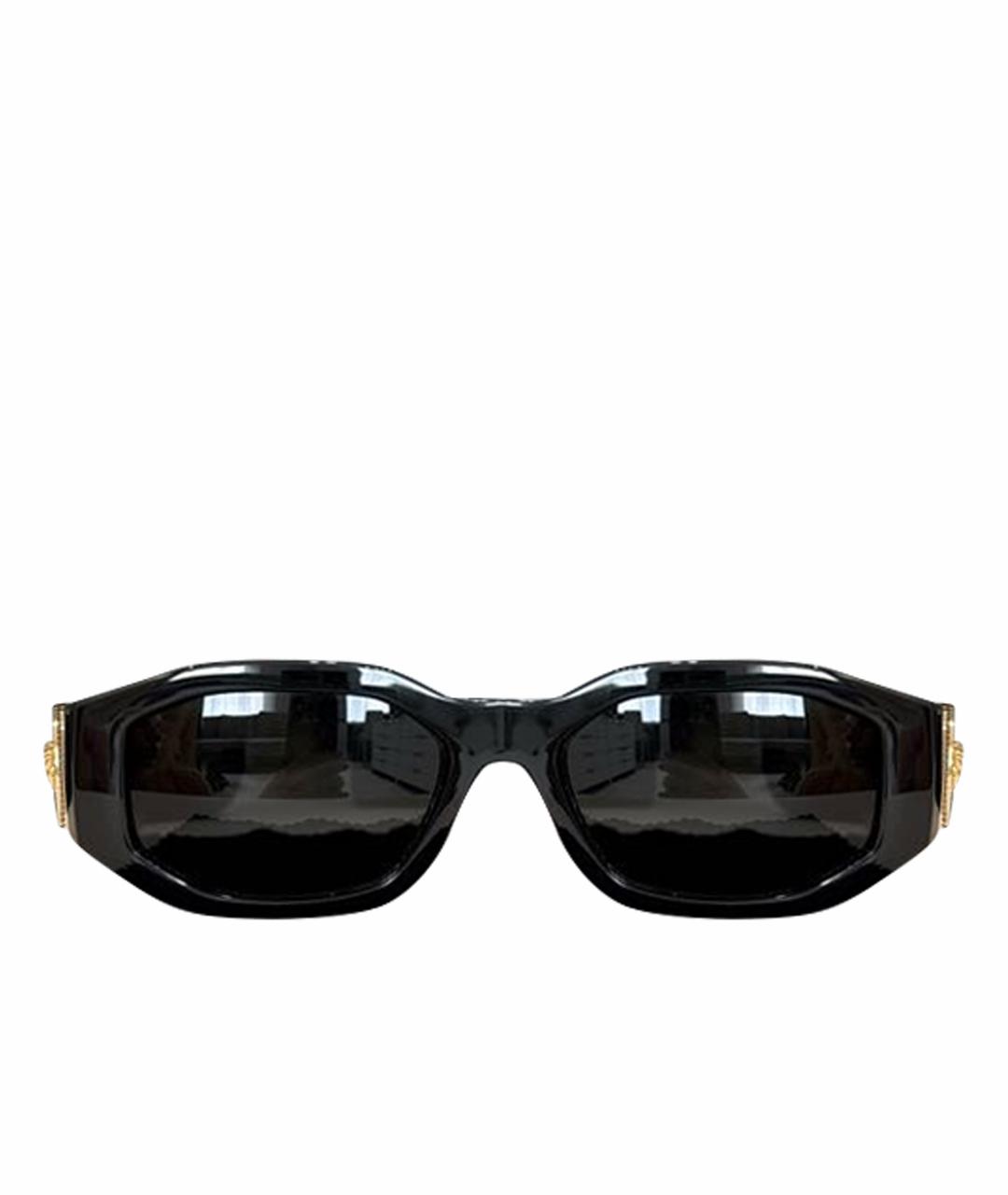 VERSACE Черные пластиковые солнцезащитные очки, фото 1