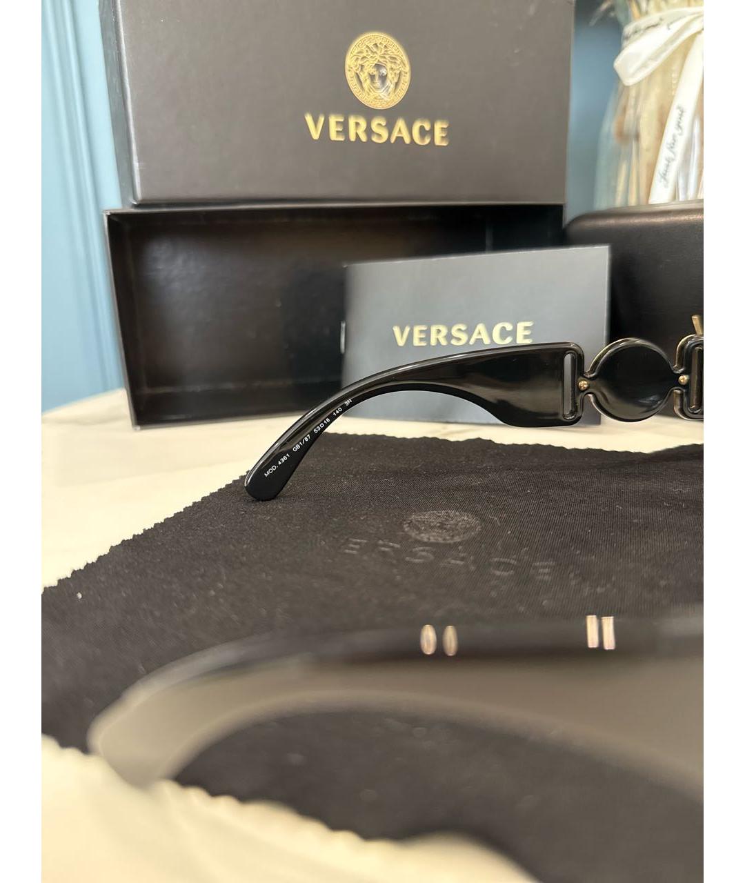 VERSACE Черные пластиковые солнцезащитные очки, фото 6