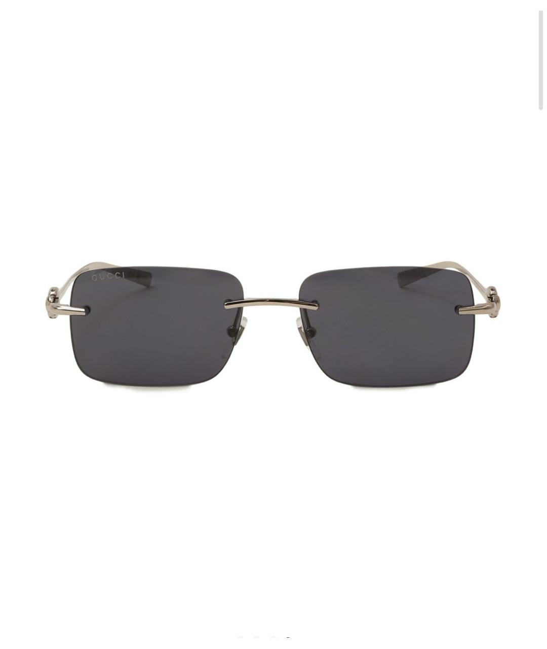 GUCCI Черные металлические солнцезащитные очки, фото 5