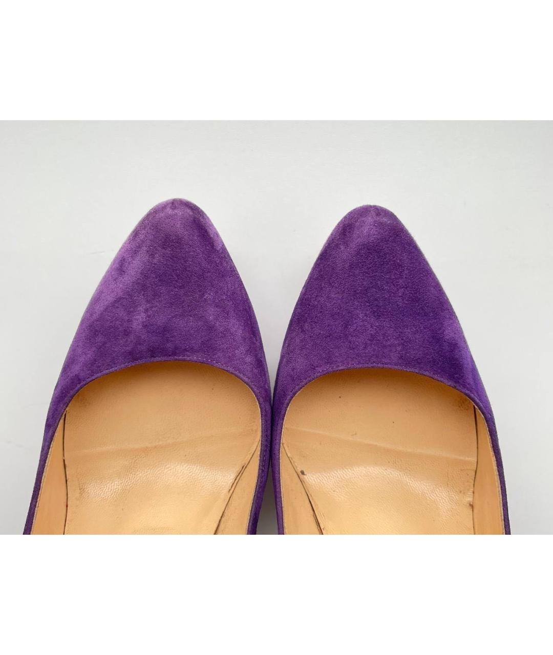 CHRISTIAN LOUBOUTIN Фиолетовые замшевые туфли, фото 7