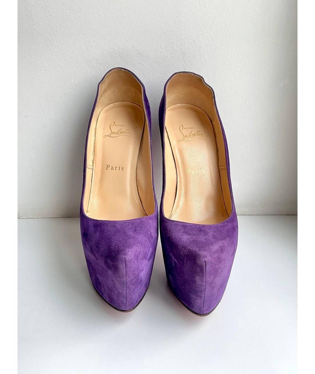 CHRISTIAN LOUBOUTIN Фиолетовые замшевые туфли, фото 3