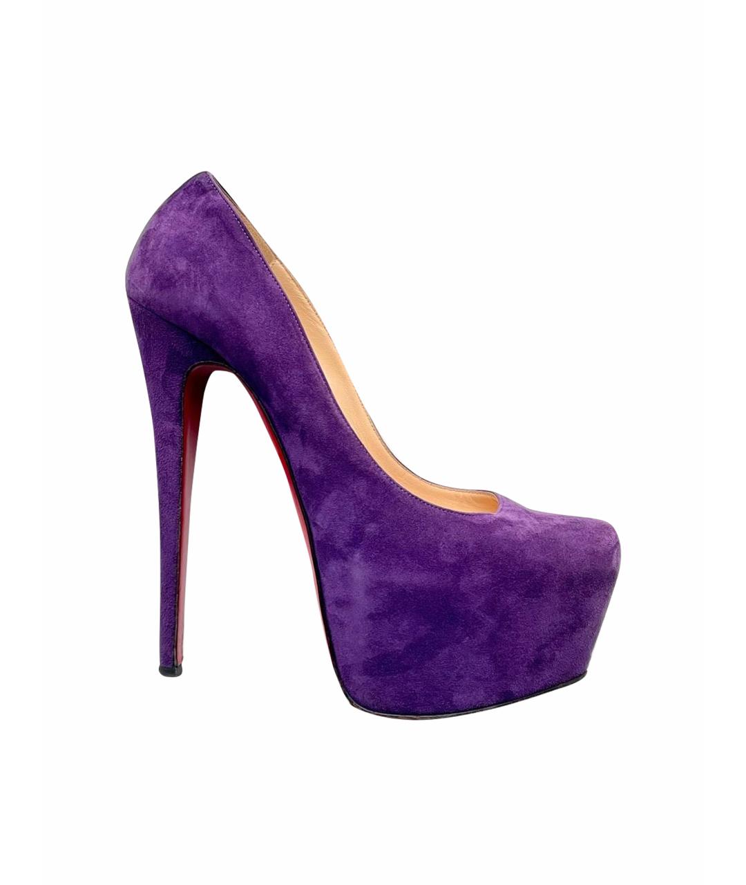 CHRISTIAN LOUBOUTIN Фиолетовые замшевые туфли, фото 1