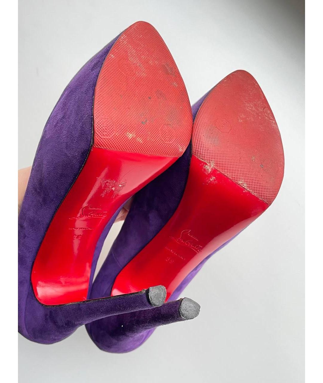 CHRISTIAN LOUBOUTIN Фиолетовые замшевые туфли, фото 8