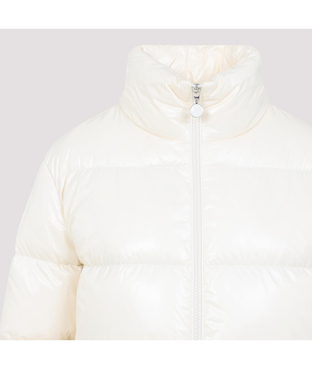 MONCLER Бежевый полиамидовый пуховик, фото 4
