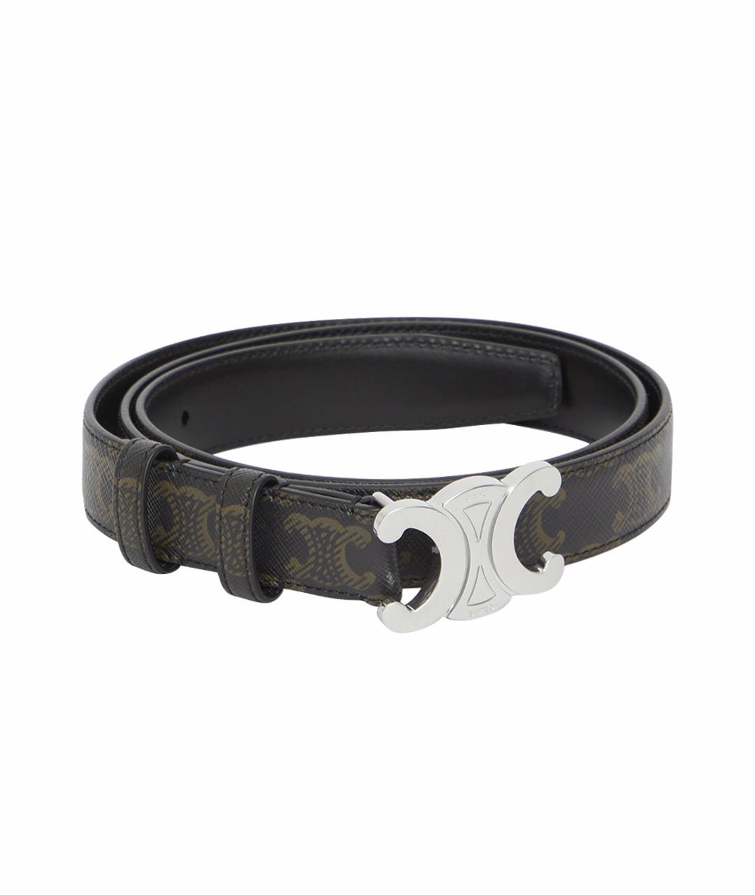 CELINE Черный кожаный ремень, фото 1