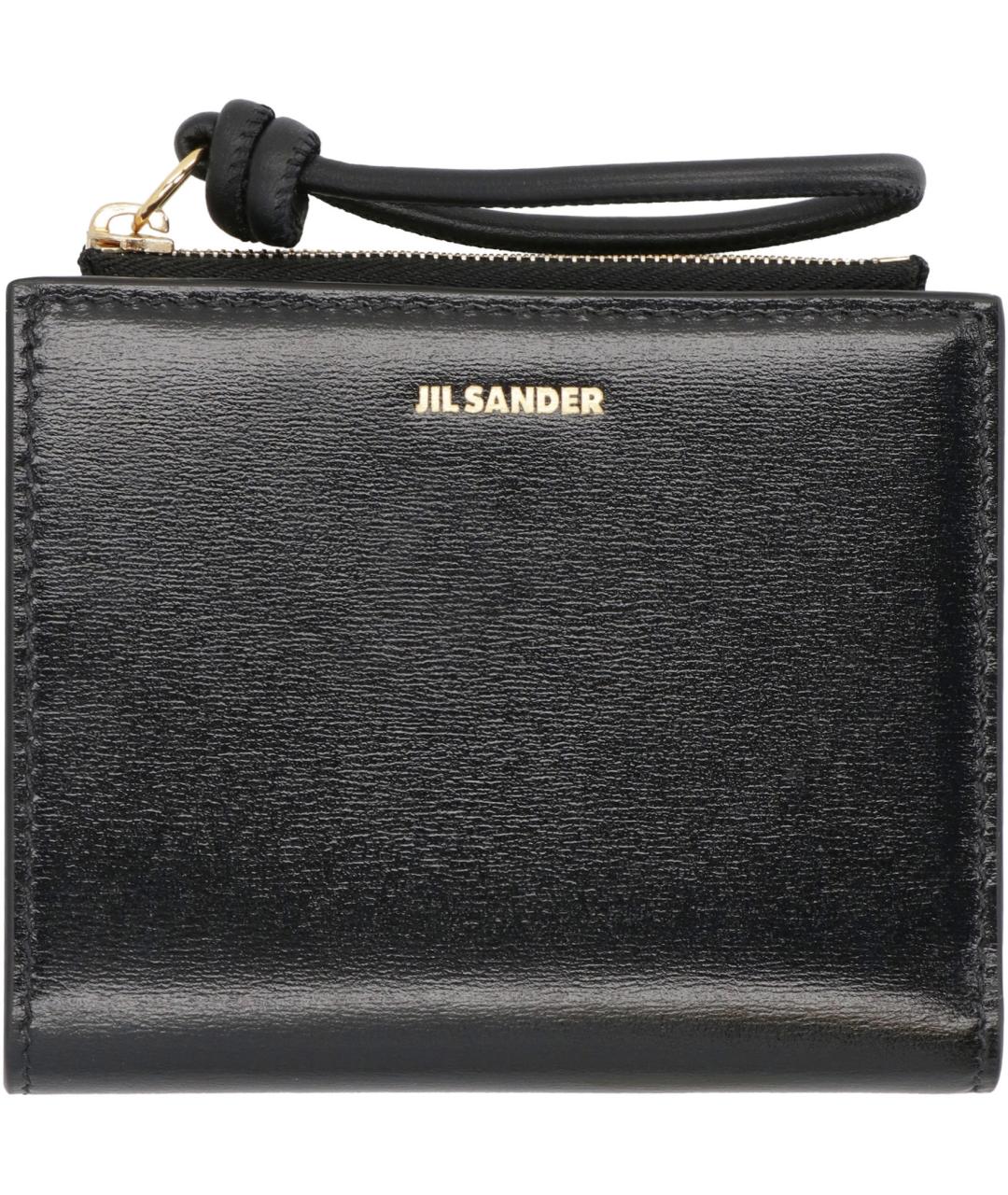 JIL SANDER Черный кожаный кошелек, фото 2