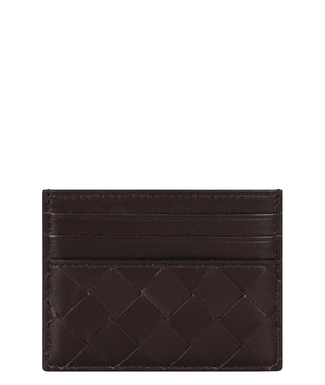 BOTTEGA VENETA Коричневый кожаный кардхолдер, фото 1