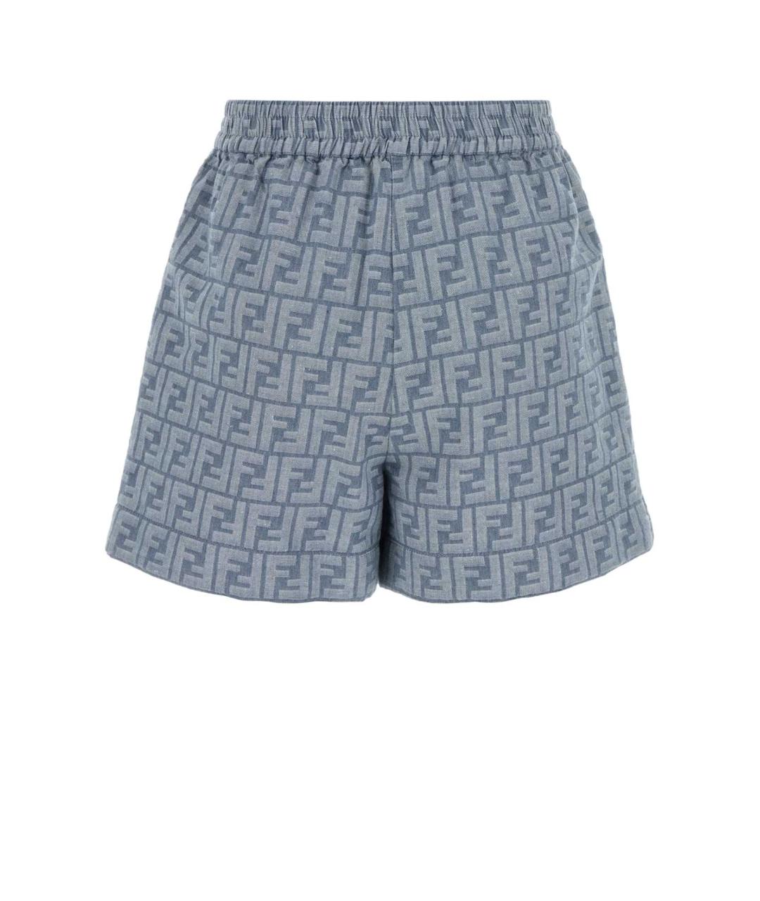 FENDI Голубые хлопковые шорты, фото 2