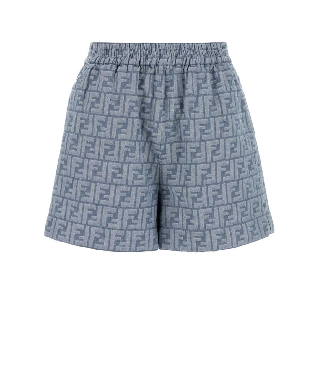 FENDI Голубые хлопковые шорты, фото 1