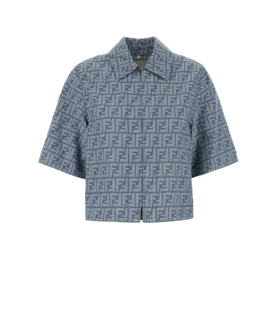 FENDI Голубая хлопковая рубашка, фото 1