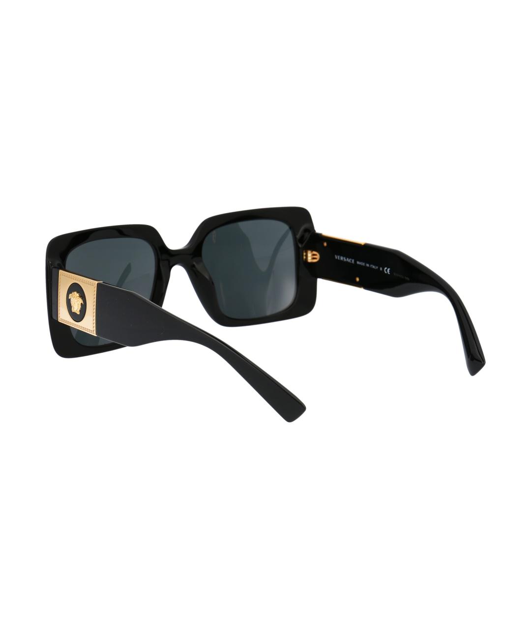 VERSACE Черные пластиковые солнцезащитные очки, фото 4