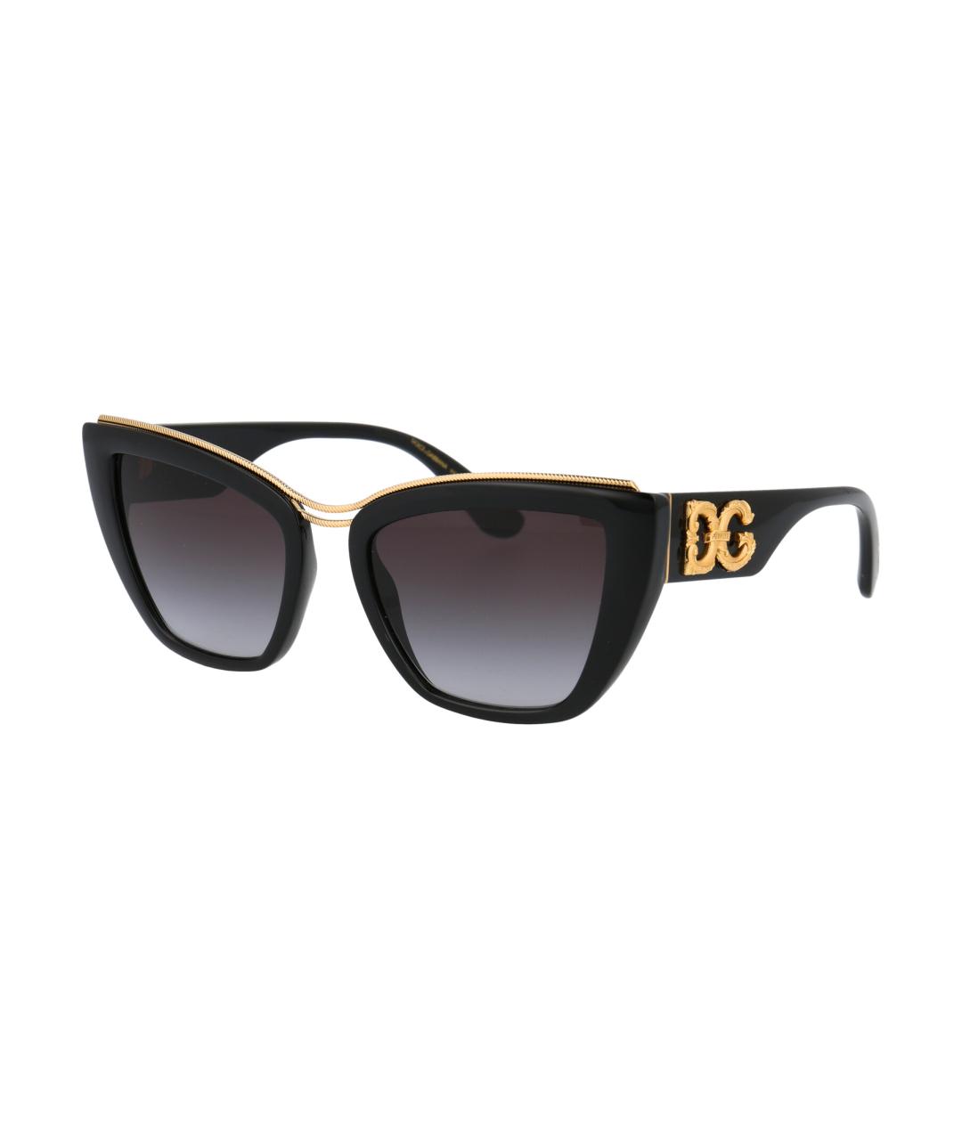 DOLCE&GABBANA Черные пластиковые солнцезащитные очки, фото 2