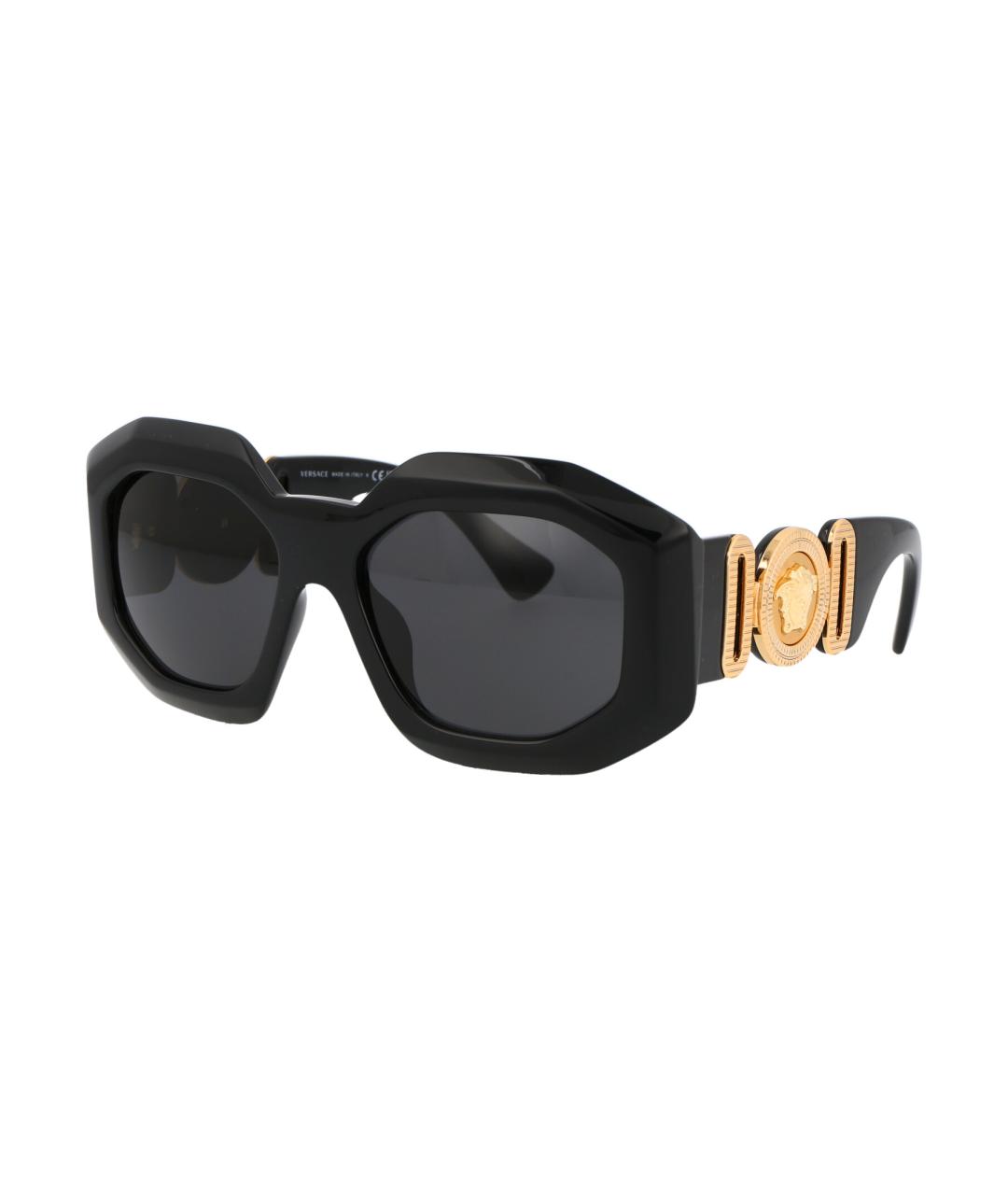 VERSACE Черные пластиковые солнцезащитные очки, фото 2