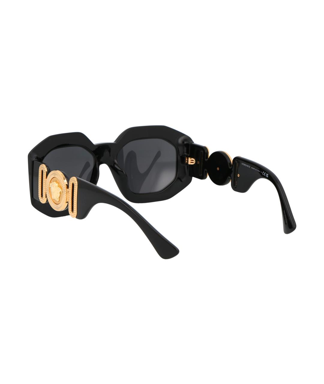 VERSACE Черные пластиковые солнцезащитные очки, фото 4